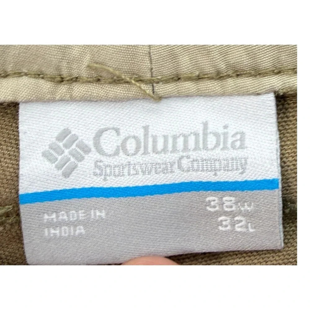 Columbia Mens Pants 38x32 Regular Fit Brown Cotton Stretch Utility Hiking AM0183